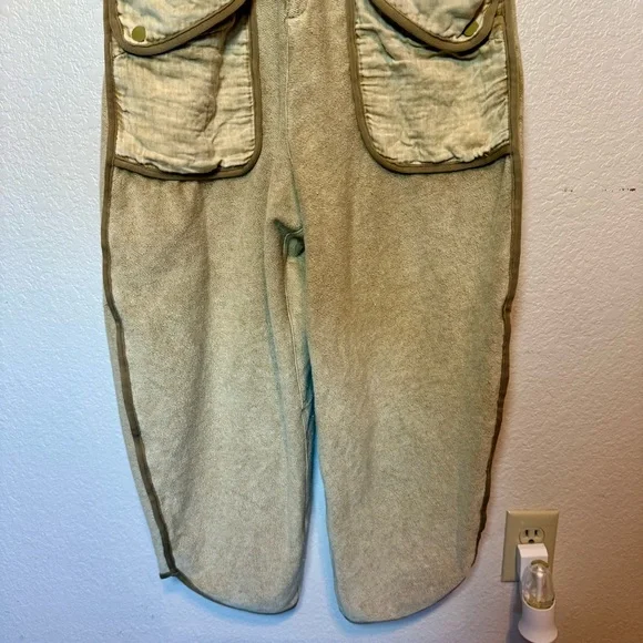 NWOT Free People Movement Timko Onesie Utility Jumpsuit Wide Leg Neutral Tan Med - Picture 5 of 12